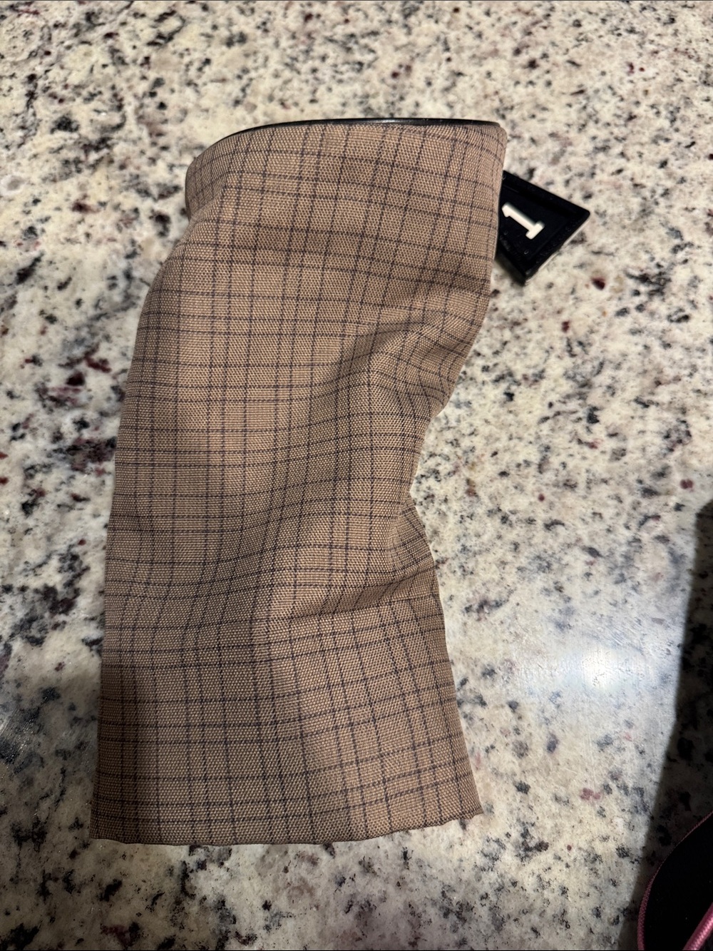 Checked Tan Plaid Golf Club Cover